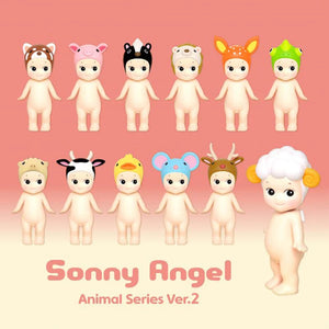 Sonny Angels - Animal Series 2 | Sonny Angels are sweet little angels who each wear different headgear. Animal Series 2 of the collectible Sonny Angel figurines. Standing at 10cm high, these cute angel dolls can be placed anywhere in the home and will bring joy to both children and adults alike. This collection contains 12 different animals including Pig, Skunk, Hedgehog, Fawn, Frog, Cow, Duck, Mouse and Reindeer. Plus one mystery figure. Which one will you get? All Sonny Angels are packaged in blind boxes
