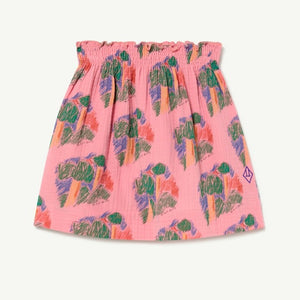 The Animals Observatory - Pink skirt with illustrated forest print and elasticated waist