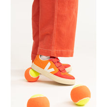 Load image into Gallery viewer, Veja x The Animals Observatory - Chromefree leather V-10 velcro trainers in Orange and red
