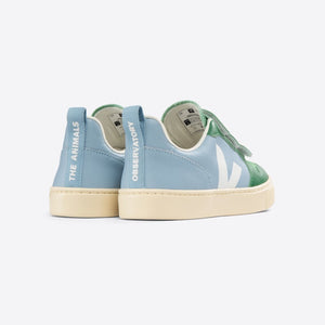 Veja x The Animals Observatory - Chromefree leather V-10 trainers in Blue and Green